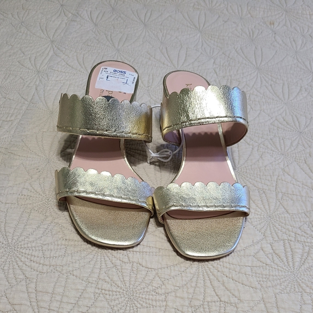 Kate Spade Chrissie Sandals Gold Metallic Size 7 NWT - Picture 11 of 15